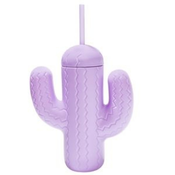 NIB Pink Sky purple cactus cup with straw - Picture 1 of 1